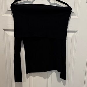 Anthropology Black Off-Shoulder Sweater